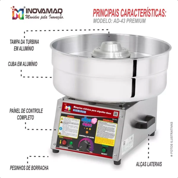 Maquina Algodão Doce Profissional - Ad-43 Alumino - Image 5